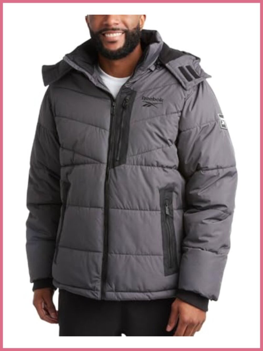 Mens Heavyweight Insulated Quilted Hooded Puffer Coat Winter Jacket